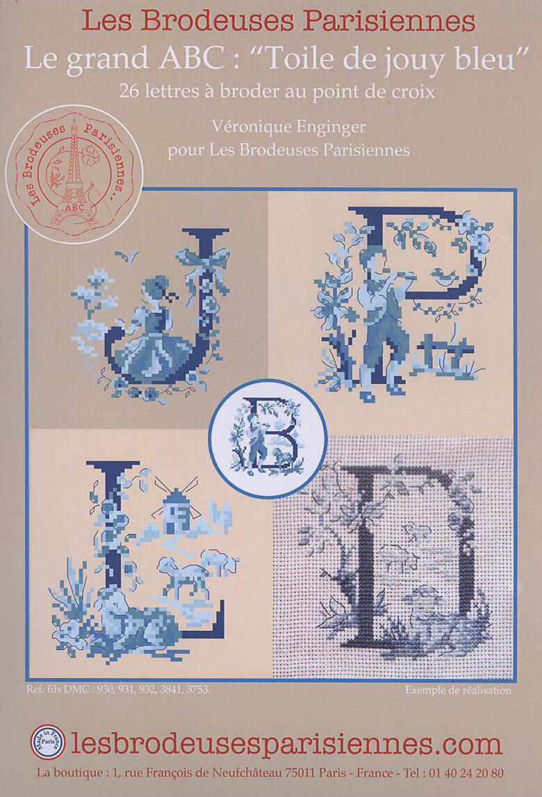 クロスステッチ Les Brodeuses Parisiennes 図案 - ABC Toile de Jouy bleu