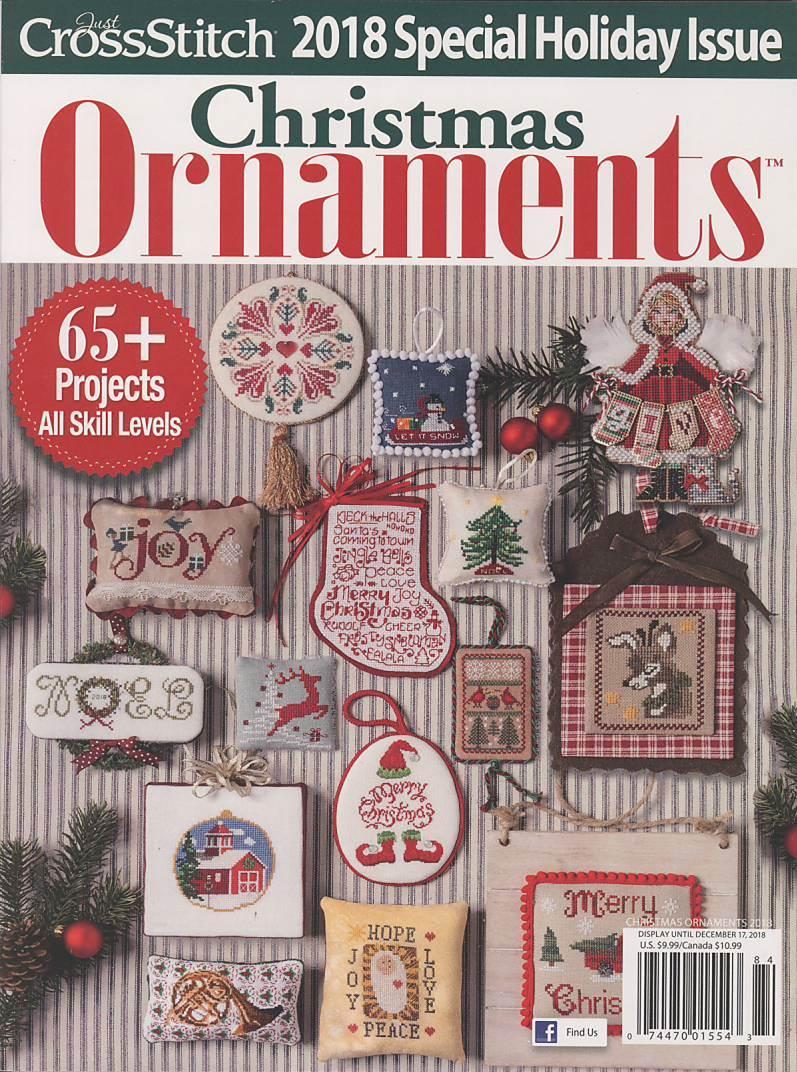 クロスステッチ　JUST CROSS STITCH CHRISTMAS ORNAMENTS - 2018