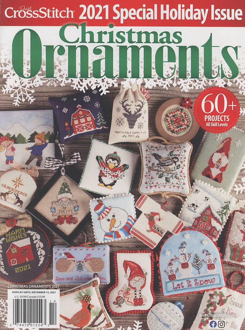 クロスステッチ　JUST CROSS STITCH CHRISTMAS ORNAMENTS - 2021