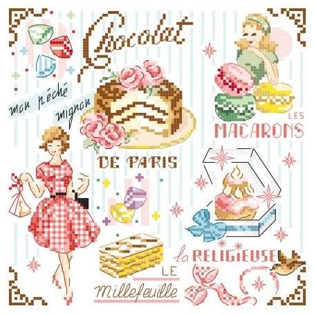 クロスステッチ　Les Brodeuses Parisiennes キット - Torchon AIDA Péché mignon