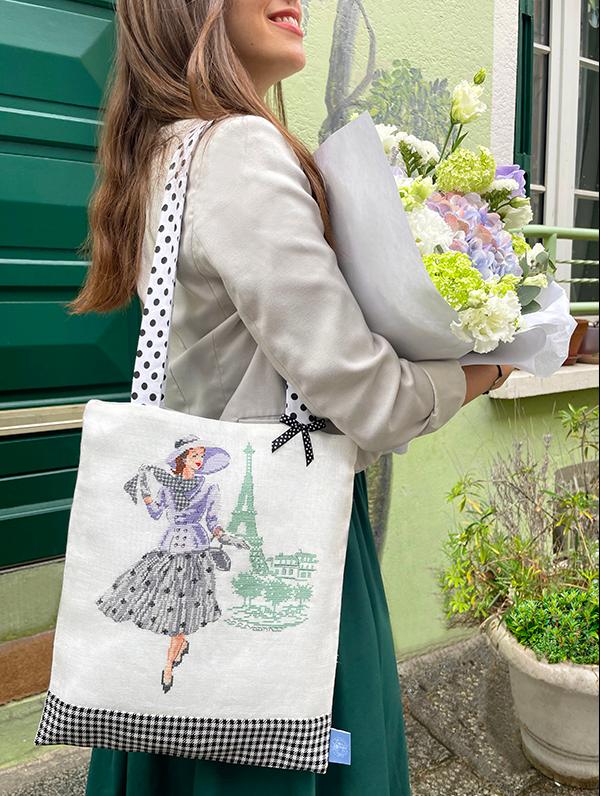 クロスステッチ　Les Brodeuses Parisiennes 半製品キット - AIDA Sac Balade Parisienne