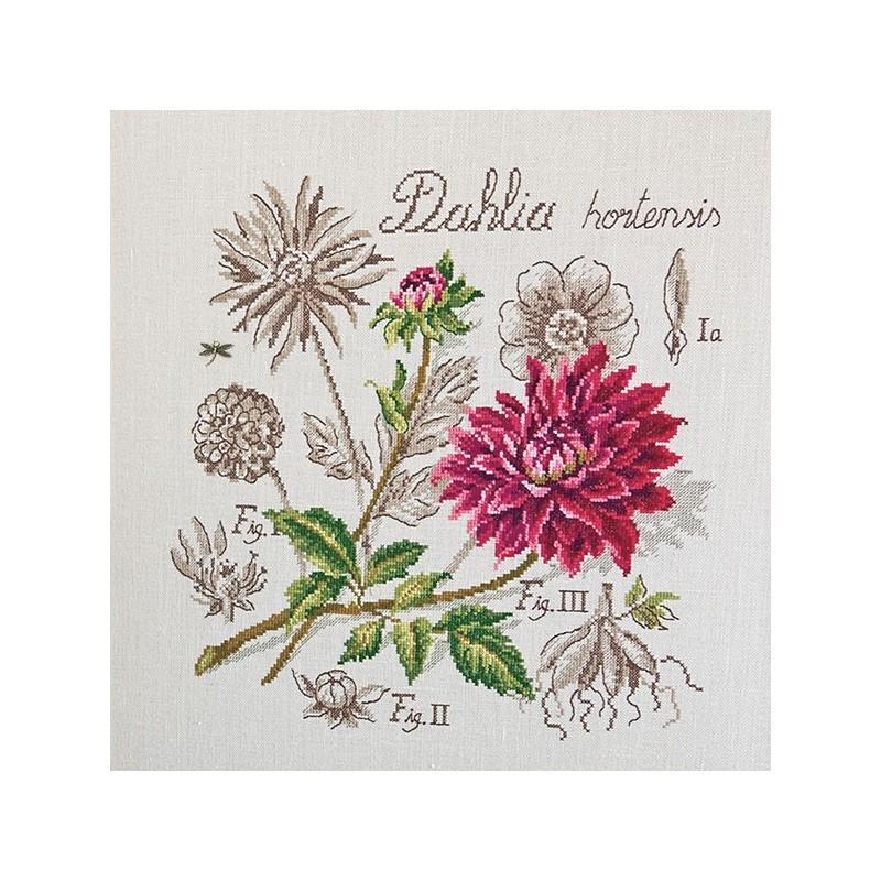 クロスステッチLes Brodeuses Parisiennes 布付きハーフキット - LIN Dahlia Study