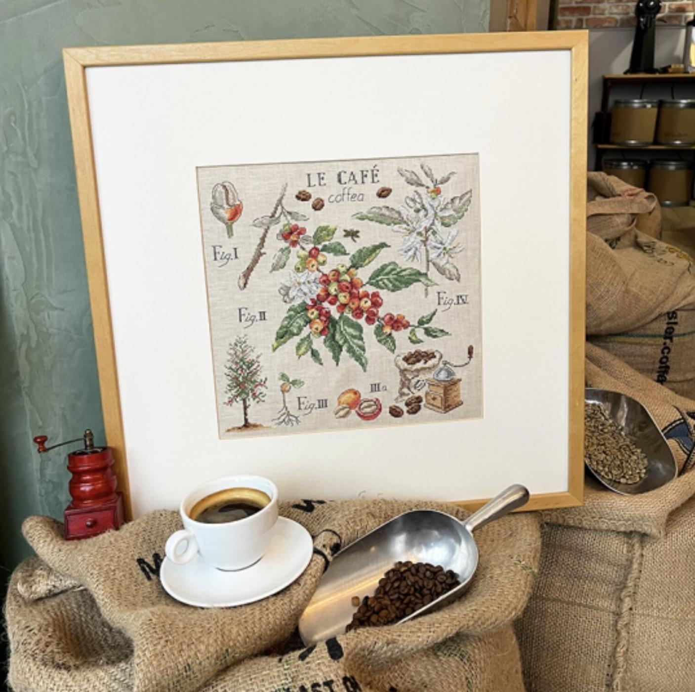 クロスステッチ　Les Brodeuses Parisiennes 布付きハーフキット - AIDA Etude au Cafe