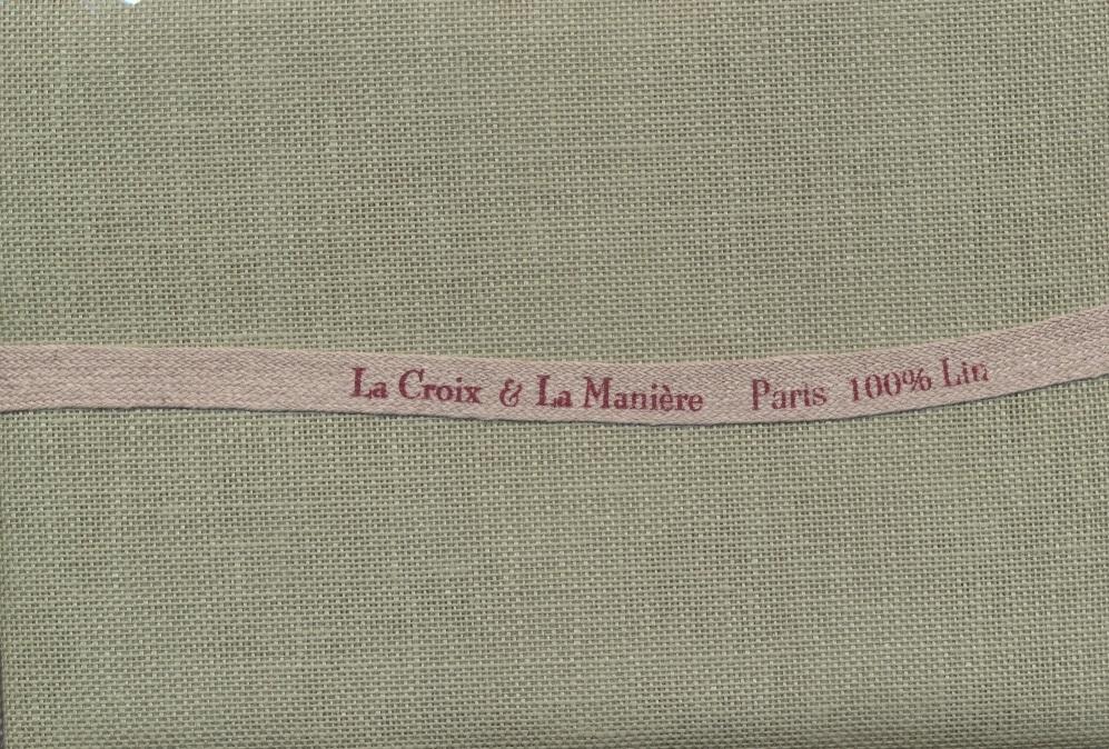 LA CROIX & LA MANIERE 刺繍用布リネン50×70cm Vert amande