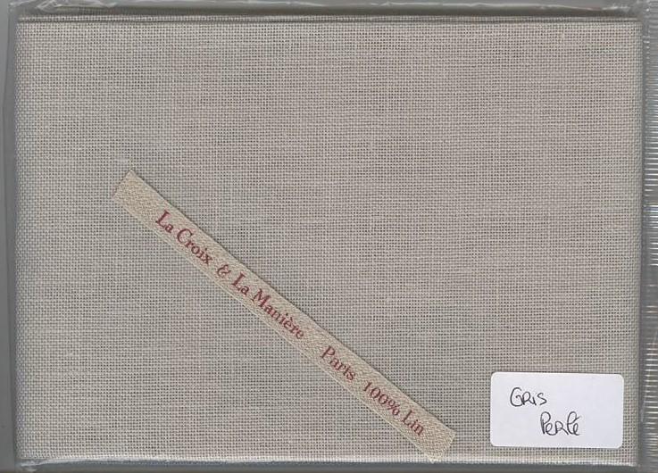 LA CROIX & LA MANIERE 刺繍布リネン50×70cm - Gris perle