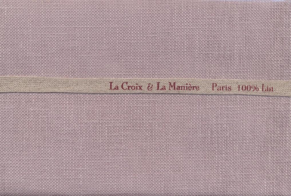 LA CROIX & LA MANIERE 刺繍布リネン50×70cm - Bruyere
