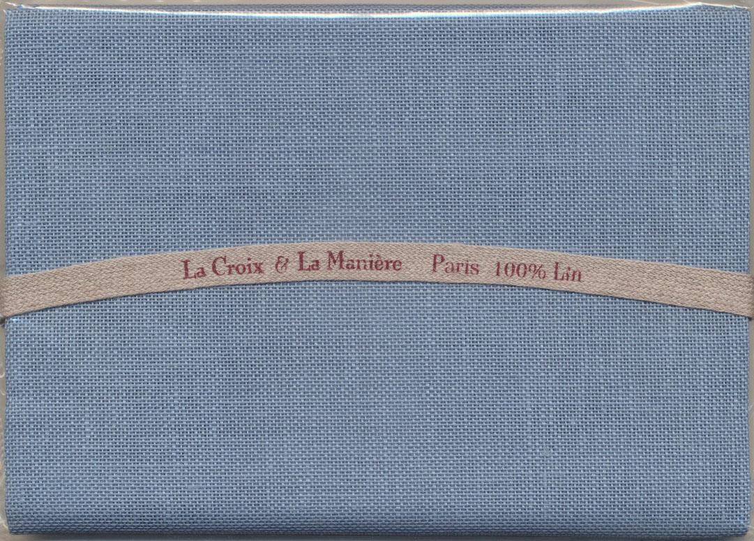 LA CROIX & LA MANIERE 刺繍用布リネン50×70cm Bleu acier