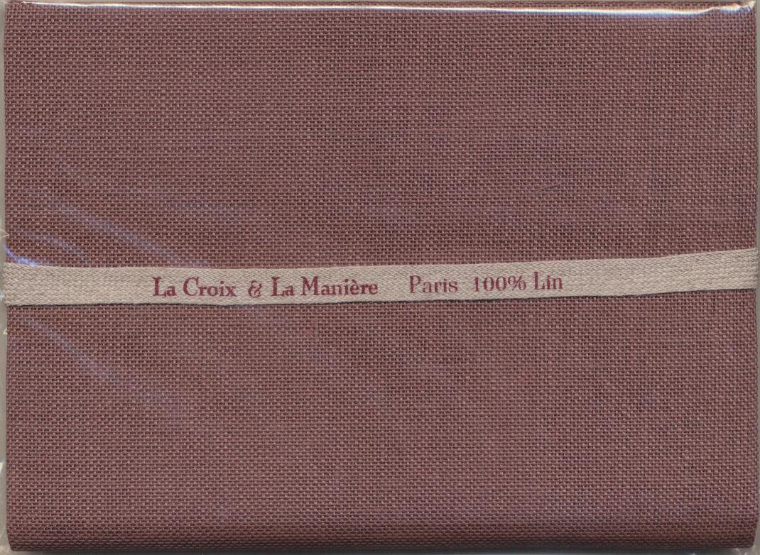 クロスステッチ LA CROIX & LA MANIERE 刺繍布リネン50×70cm - Chocolat