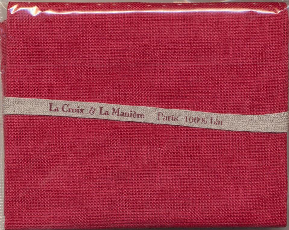 クロスステッチ　LA CROIX & LA MANIERE刺繍布リネン32ct／50×70cm - Rouge
