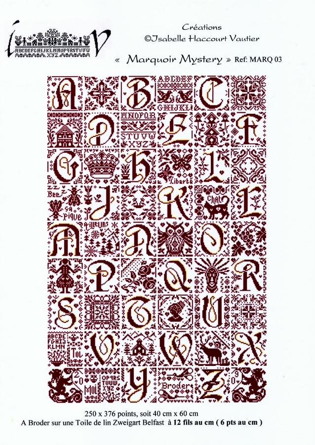クロスステッチ ISABELLE VAUTIER Marquoir Mystery