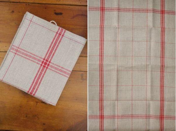 クロスステッチ SAJOU 刺繍布リネン布巾、12本/㎝ - TORCHON LIN ROUGE
