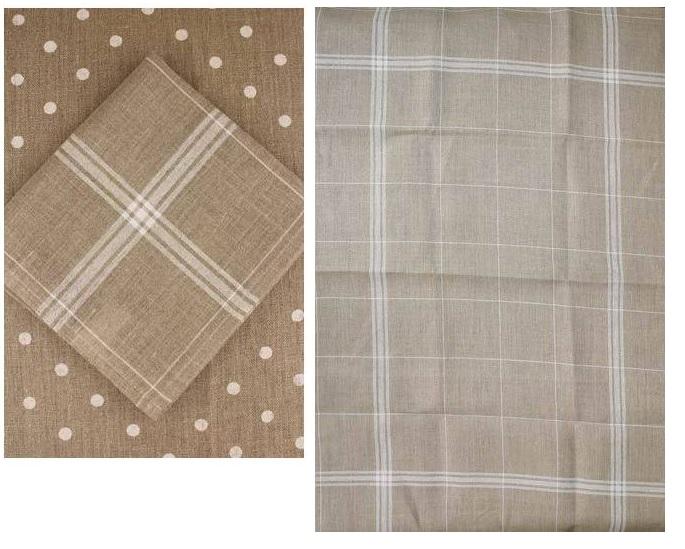 クロスステッチ SAJOU 刺繍布リネン布巾、12本/㎝ - TORCHON LIN BLANC