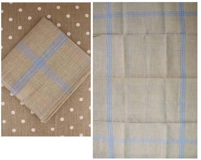  SAJOU 刺繍布リネン布巾、12本/㎝ - TORCHON LIN CIEL
