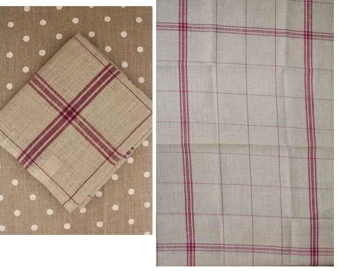 クロスステッチ SAJOU 刺繍布リネン布巾、12本/㎝ - TORCHON LIN PRUNE