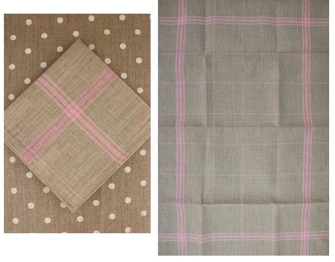クロスステッチ SAJOU 刺繍布リネン布巾、12本/㎝ - TORCHON LIN ROSE