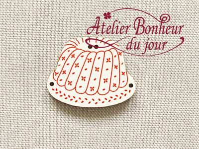 クロスステッチ　木製ボタンATELIER BONHEUR DU JOUR