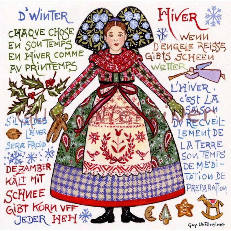 Guy ポストカード - ALSACIENNE HIVER