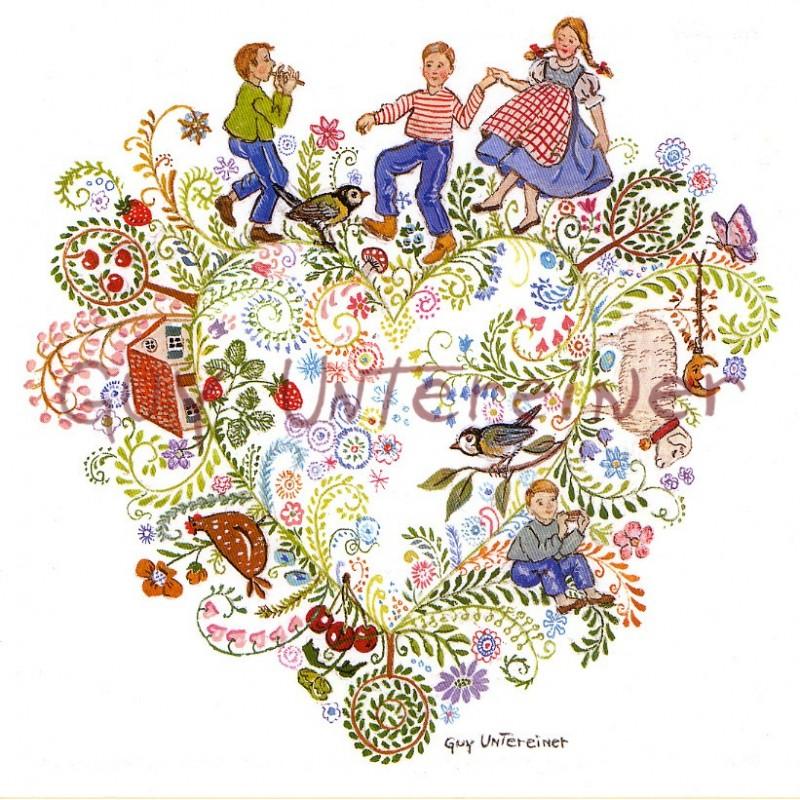 Guy Untereiner CARTES POSTALES - COEUR FLEURI