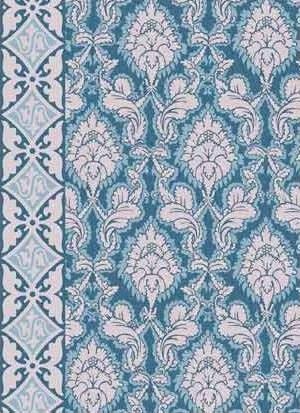 SAJOUプリント生地 DAMAS BLEU MOTIF PRINCIPAL