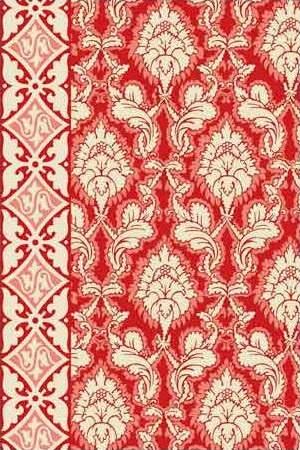 SAJOUプリント生地 DAMAS ROUGE MOTIF PRINCIPAL