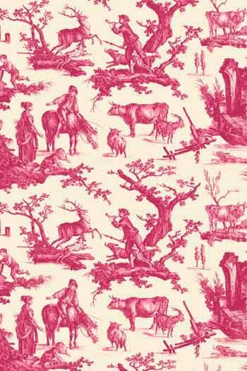 SAJOU 生地 50×75cm - CAMPAGNE ROSE MOTIF PRINCIPA