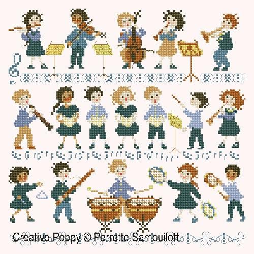 クロスステッチ　PERRETTE SAMOUILOFF CP図案 - The Little Orchestra