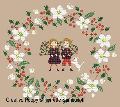 クロスステッチ PERRETTE SAMOUILOFF CP図案 - White Christmas Wreath