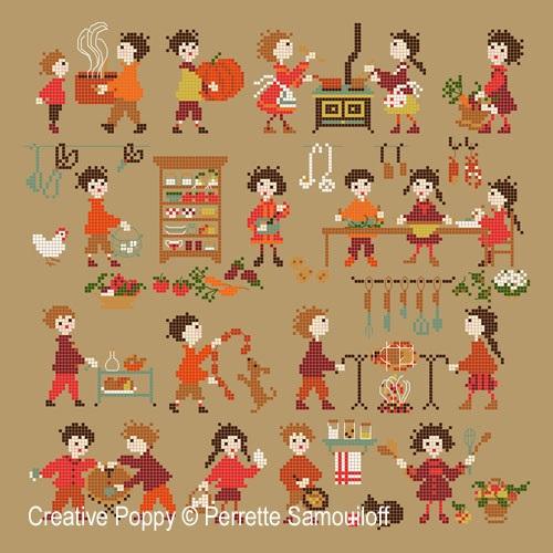 クロスステッチ　PERRETTE SAMOUILOFF CP図案 - Happy Childhood - kitchen