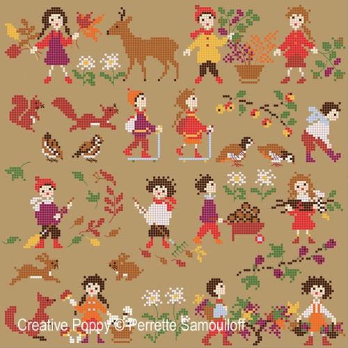 PERRETTE SAMOUILOFF CP図案 - Happy Childhood - Autumn