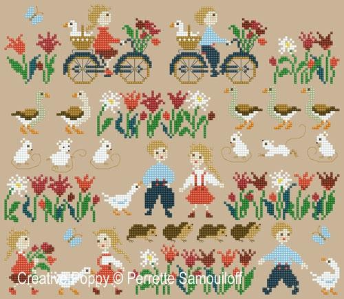 PERRETTE SAMOUILOFF CP図案 - Happy Childhood -The geese