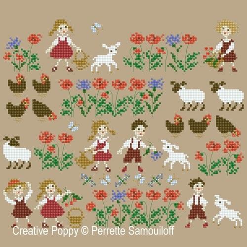 PERRETTE SAMOUILOFF CP図案 - Happy Childhood -The sheep