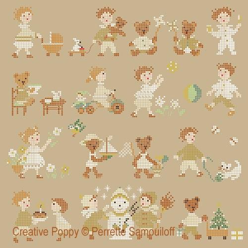 PERRETTE SAMOUILOFF CP図案 - Teddies & Toddlers collection