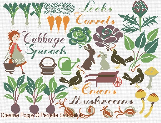 クロスステッチ　PERRETTE SAMOUILOFF CP図案 - Autumn Vegetable Patch