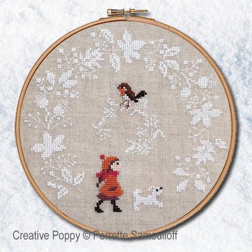 クロスステッチ　PERRETTE SAMOUILOFF CP図案 - Red Robin and Snow Wreath