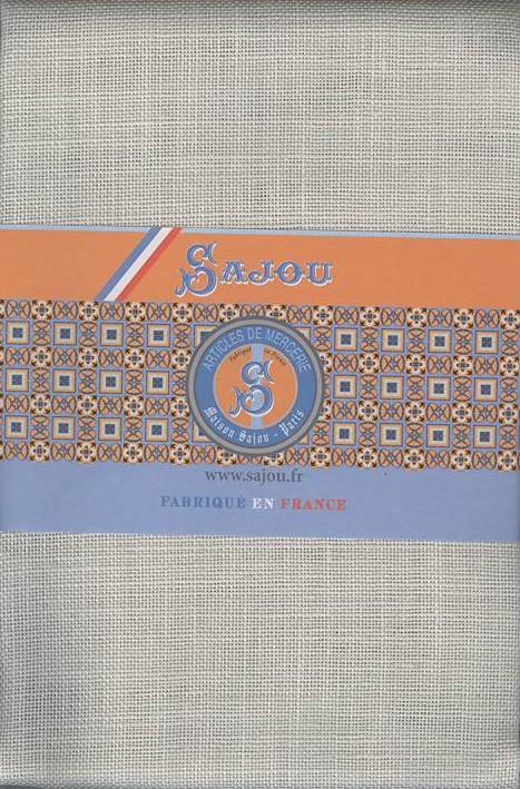 SAJOU 刺繍布リネン70×70、12本/㎝ - GRIS PERLE