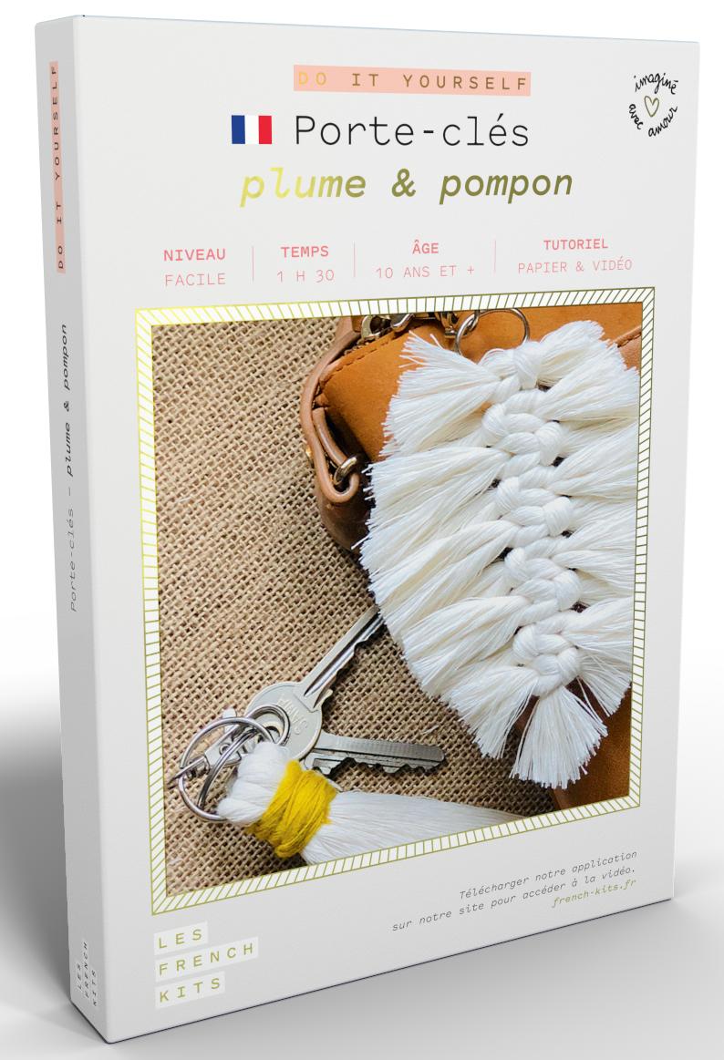 編み物　FRENCH'KITS - MACRAME - Porte-cles plume & pompon