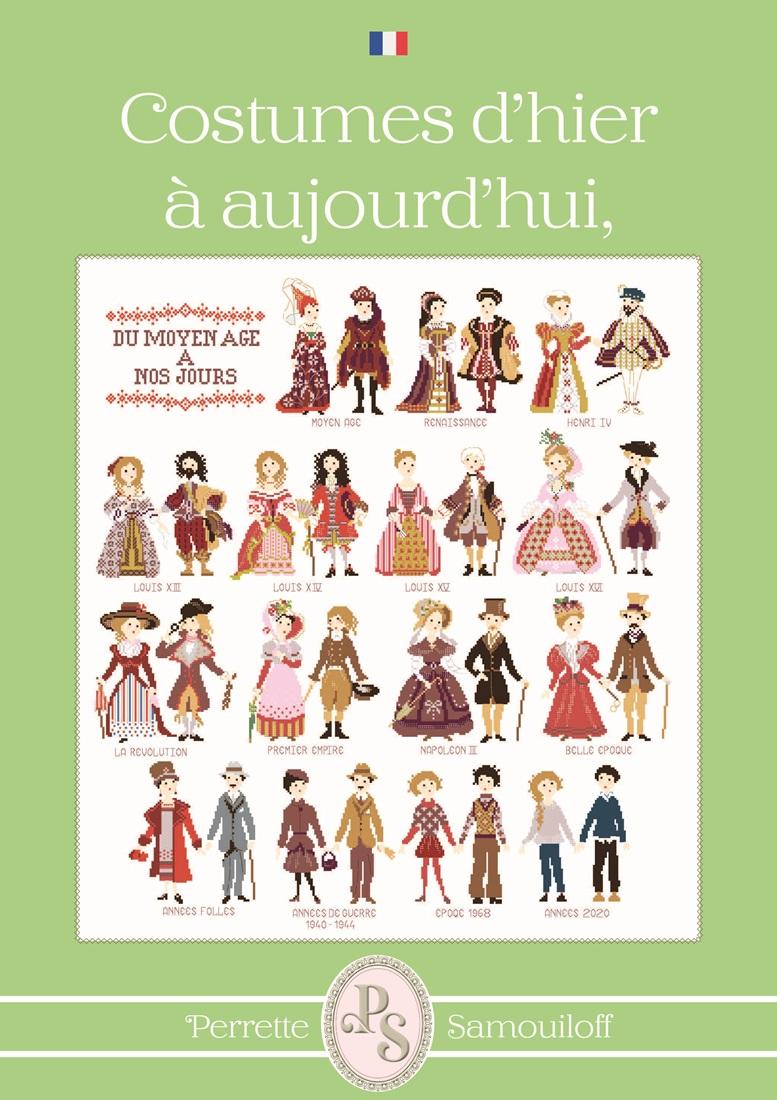 クロスステッチ　Perrette Samouiloff図案（時の流れ） - Costumes d’hier