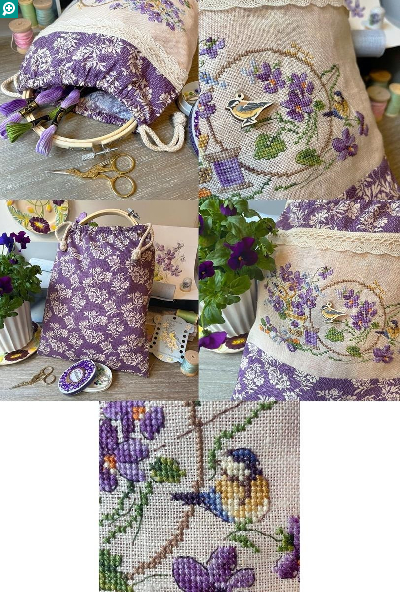 フランスアンティーク クロスステッチ コットンリネン ボーダー